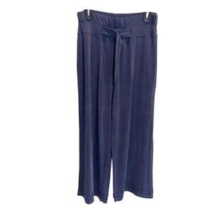 Anthropologie Saturday Sunday Navy High Rise Wide Leg Pull On Pants - MEDIUM